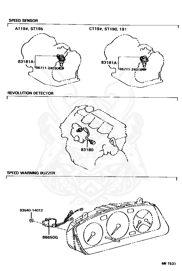 Toyota - Sensor, Speedometer
